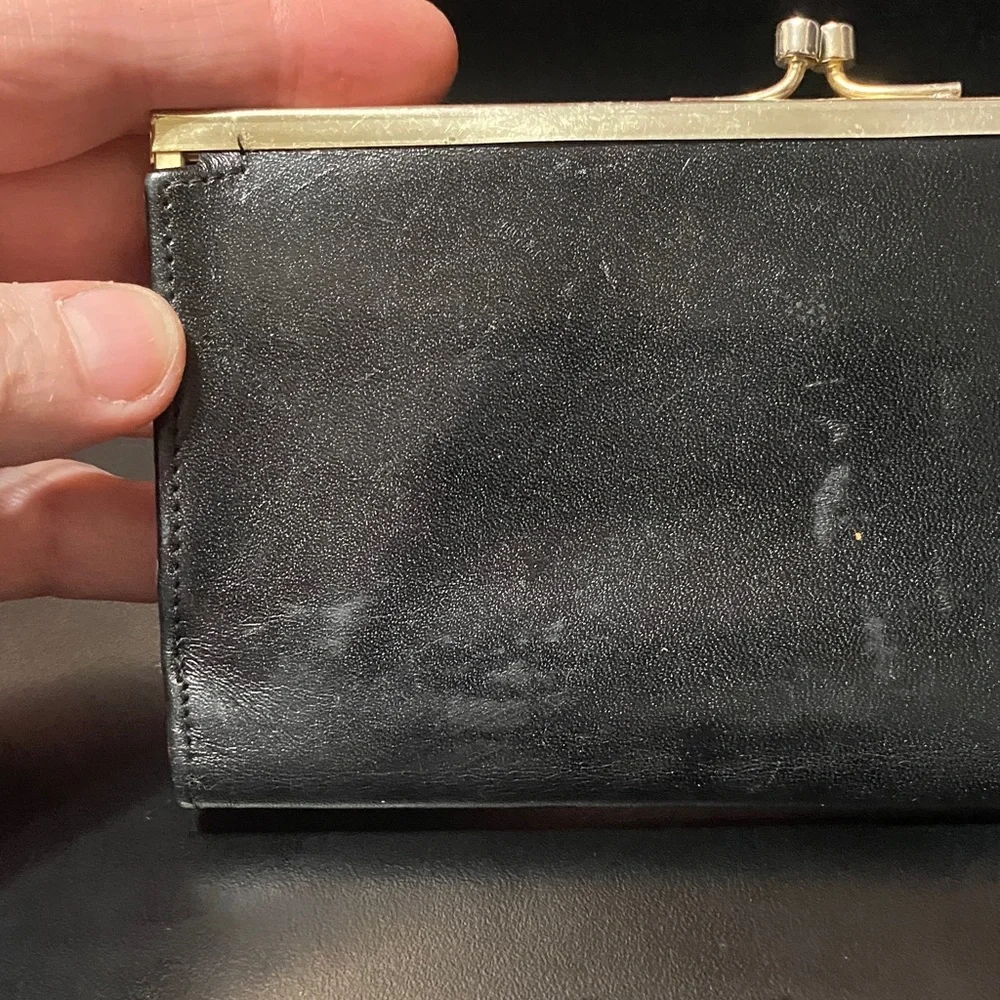 Vintage slim Black Leather Wallet